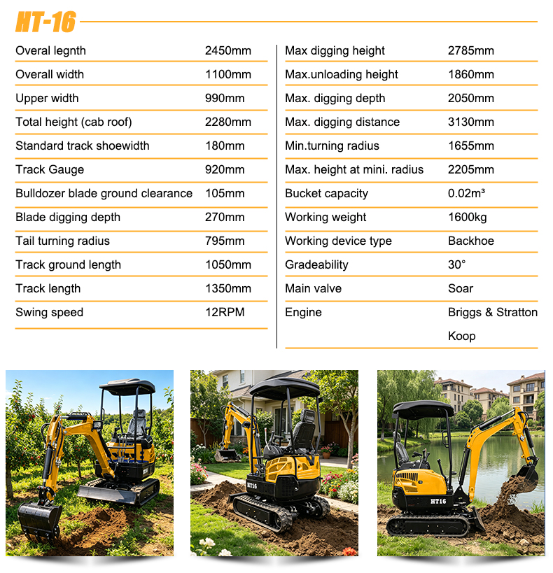  HT-16 Mini Excavator
